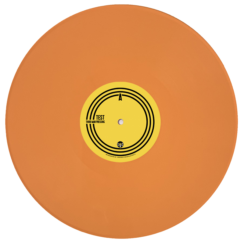 Peach color vinyl on white background